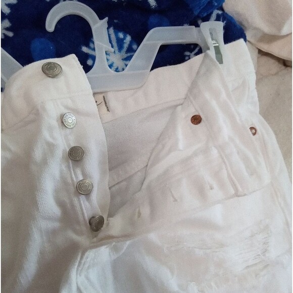 NWOT We The Free Spring Loving Good Vibrations Cutoff Shorts White Size S - Picture 6 of 8